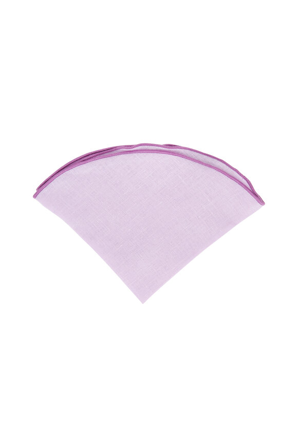 Butterfly Bowtie - Light Purple Linen Pocket Circle