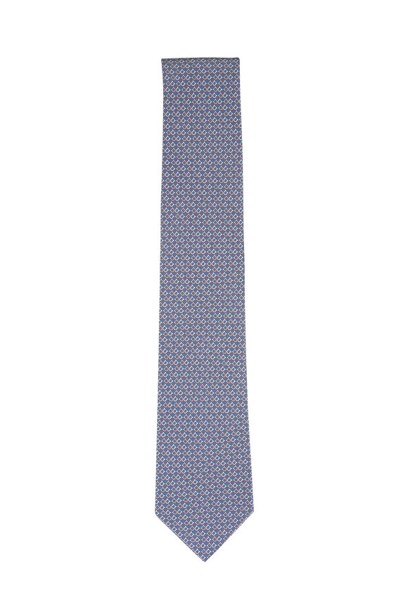 Ferragamo Gray Gancini Print Silk Necktie - view 1