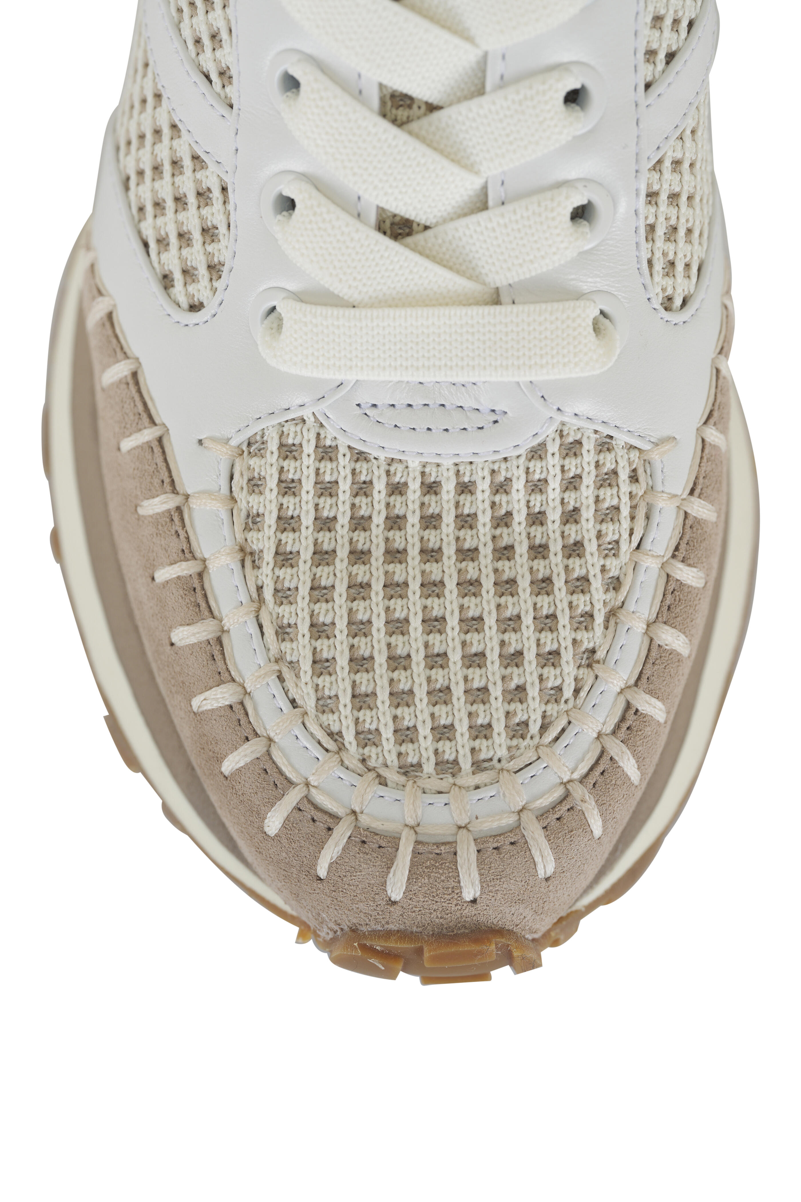 Veronica Beard - Valentina Mesh Beige & White Sneaker