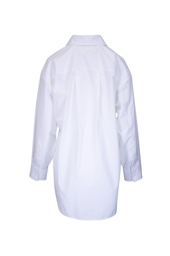 Loewe White Cotton Curved Hem Button Down - view 6