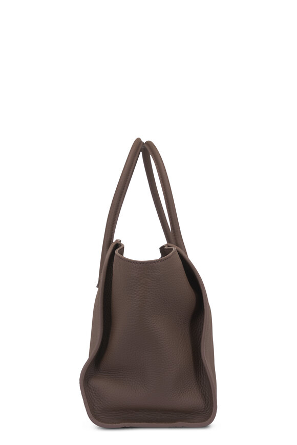 The Row Marlo 12 Dark Olive Leather Tote - view 3