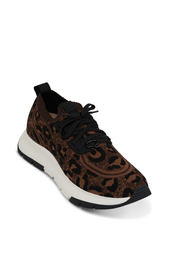 Gianvito Rossi - Glover Leopard Print Knit Sneaker