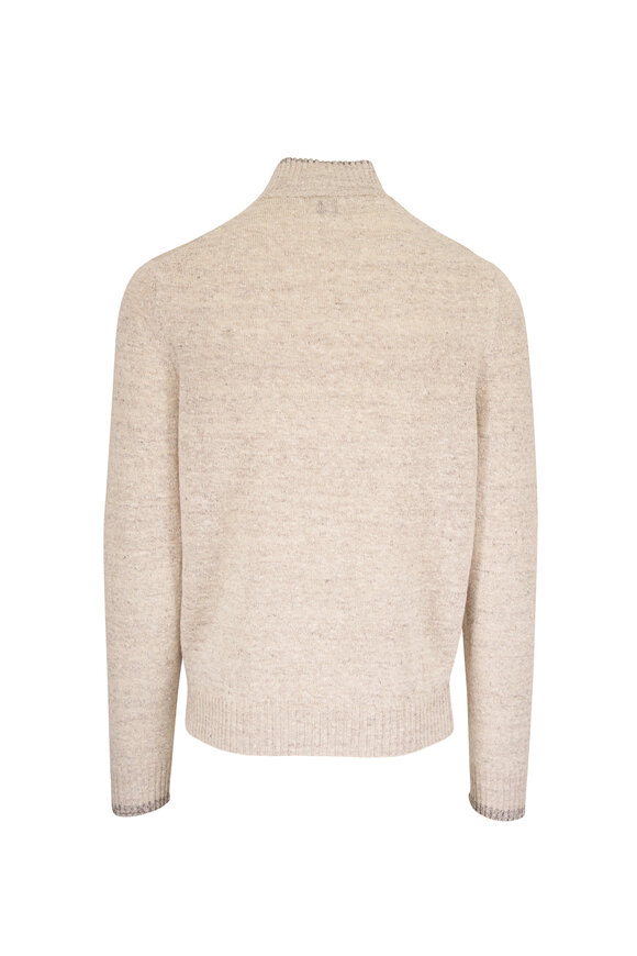 Fedeli Tan Mélange Quarter Zip Pullover - view 3