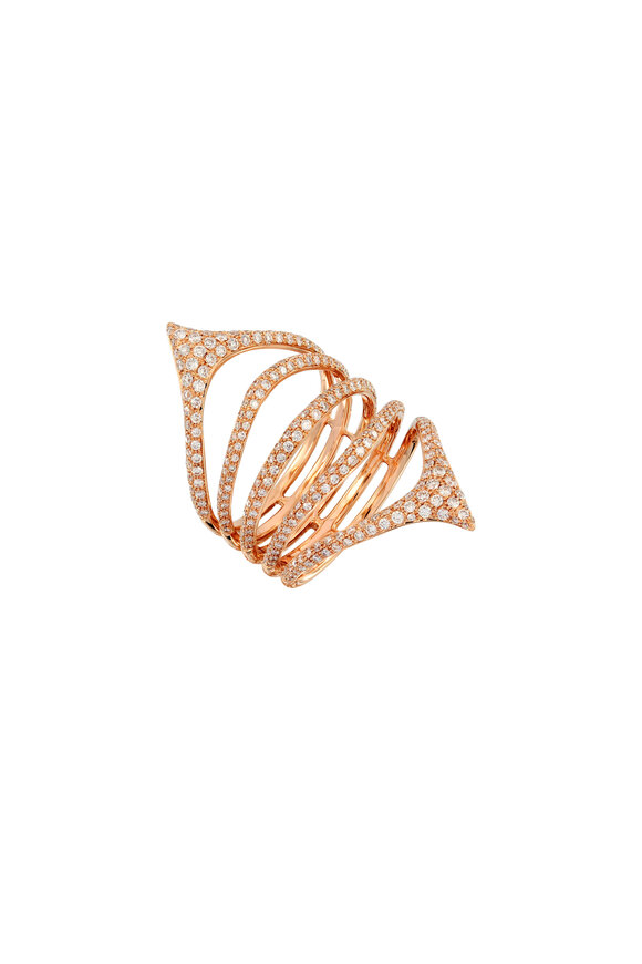 Etho Maria - 18K Rose Gold Multi Band Diamond Ring