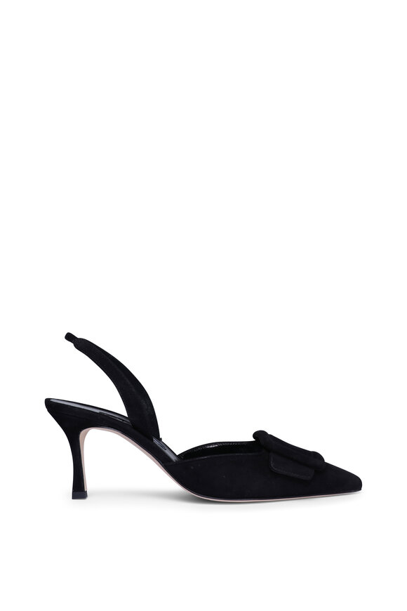 Manolo Blahnik Maysli Gala Black Suede Pump, 70mm - view 2