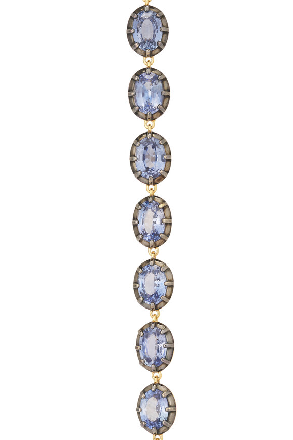 Sutra 18k Yellow Gold Blue Sapphire Bracelet - view 2