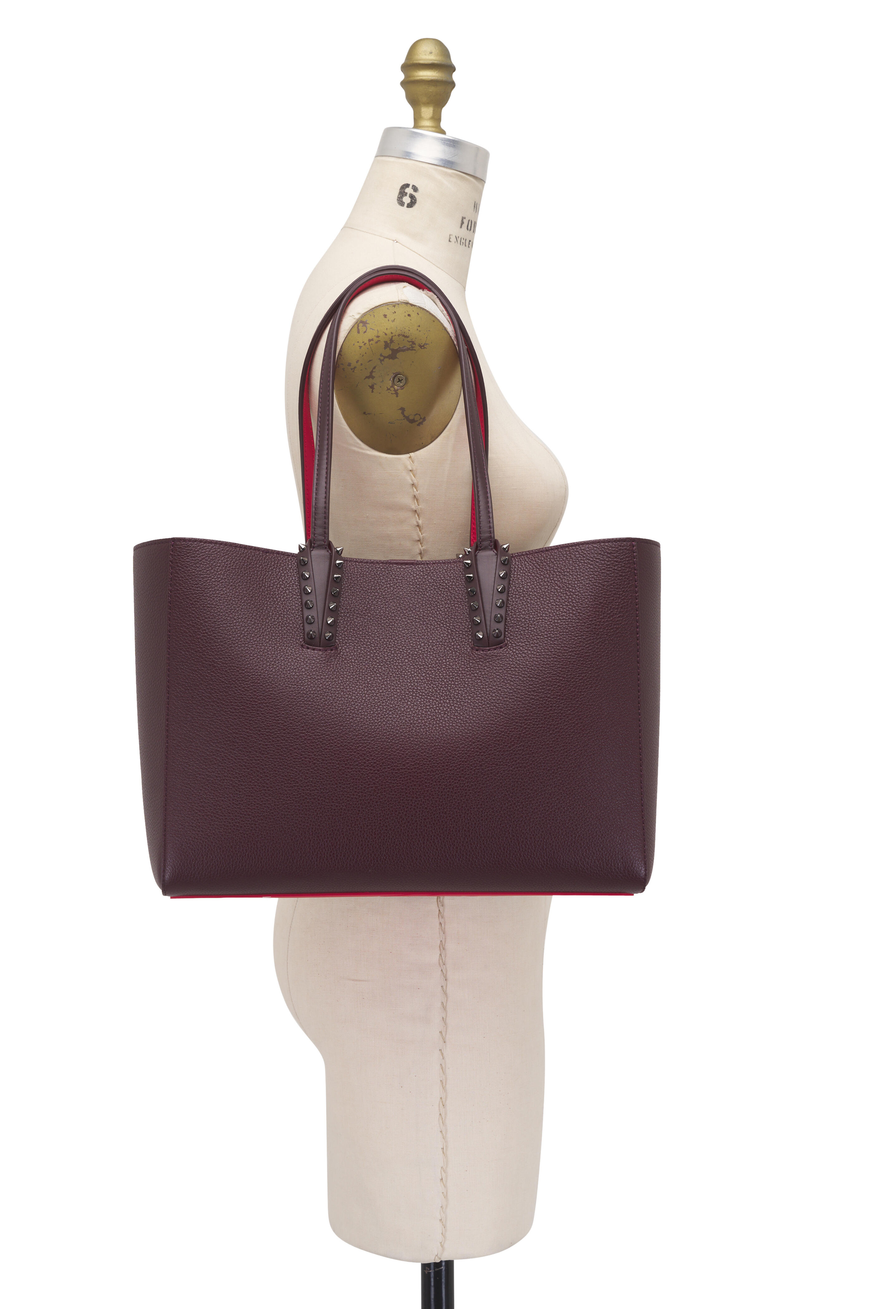 Christian Louboutin - Small Cabata Burgundy Leather Tote