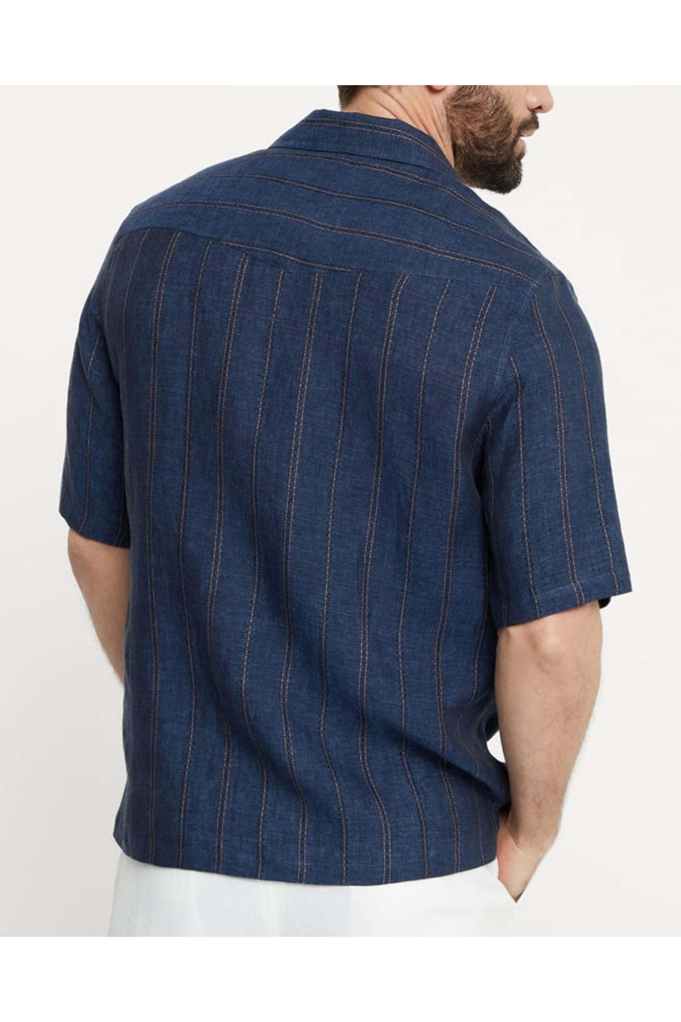 Brunello Cucinelli - Textured Stripe Linen Shirt
