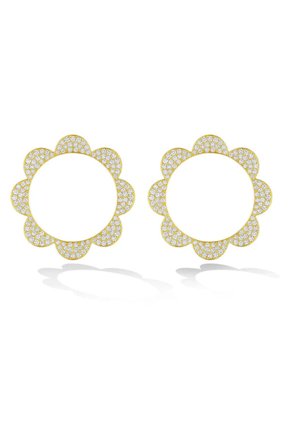 Cadar White Diamond Bloom Triplet Stud Earrings
