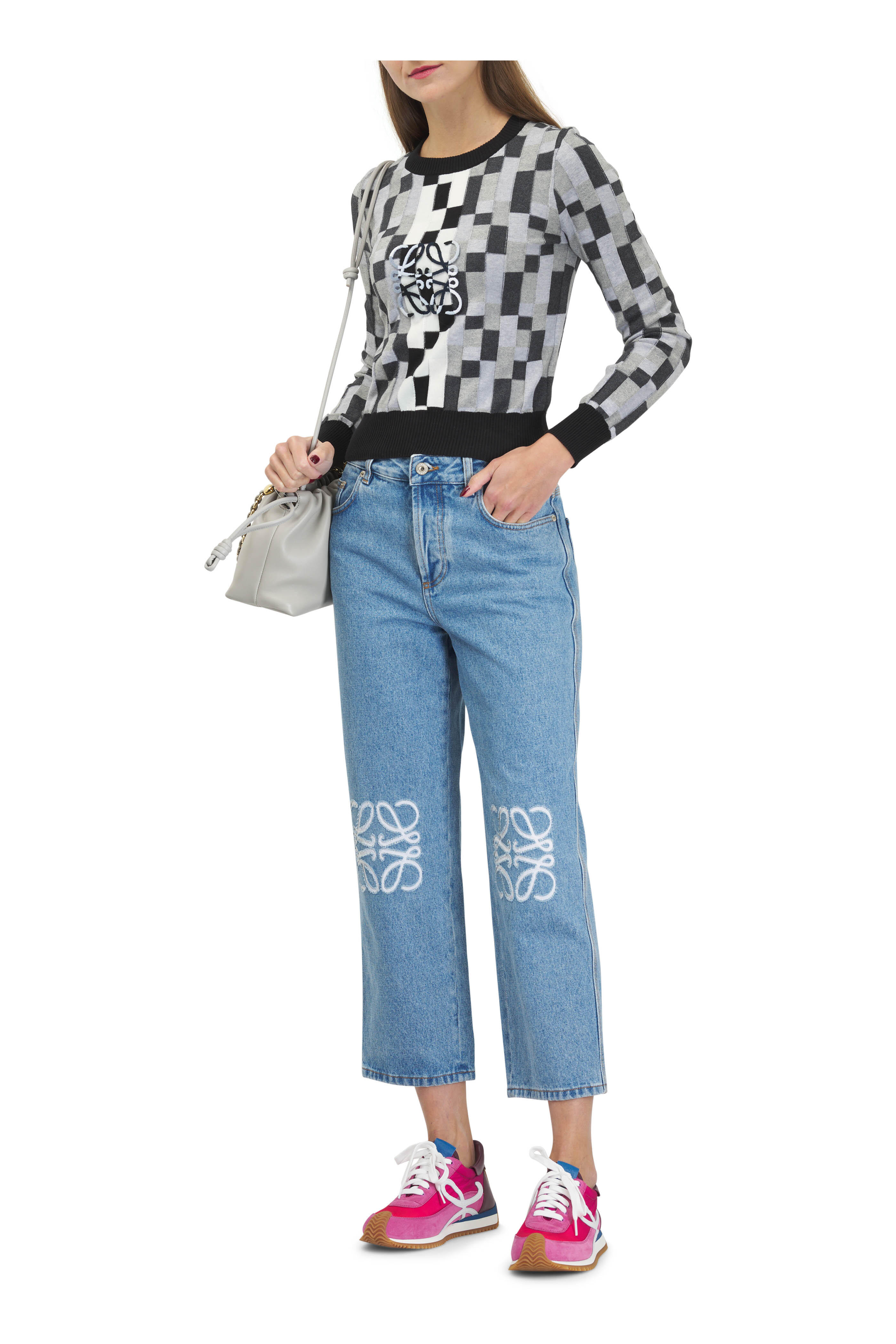 Loewe - Anagram Cropped Medium Blue Jean | Mitchell Stores