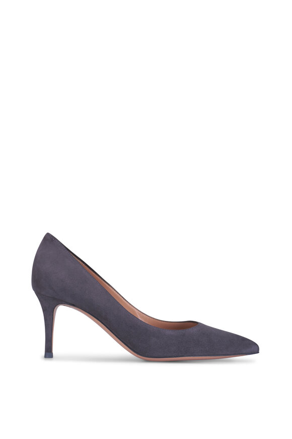 Gianvito Rossi Lapis Gray Suede Pump, 70mm - view 3