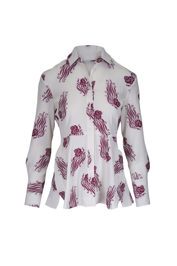 La DoubleJ Iris Lumeria White Jacquard Blouse