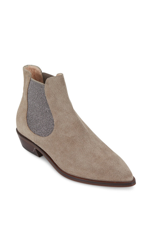 AGL - Taupe Suede Double Gore Ankle Boot