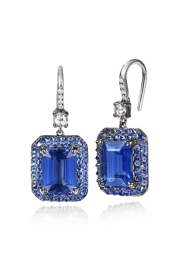 Nam Cho 18K Gold Kyanite, Sapphire & Diamond Earrings