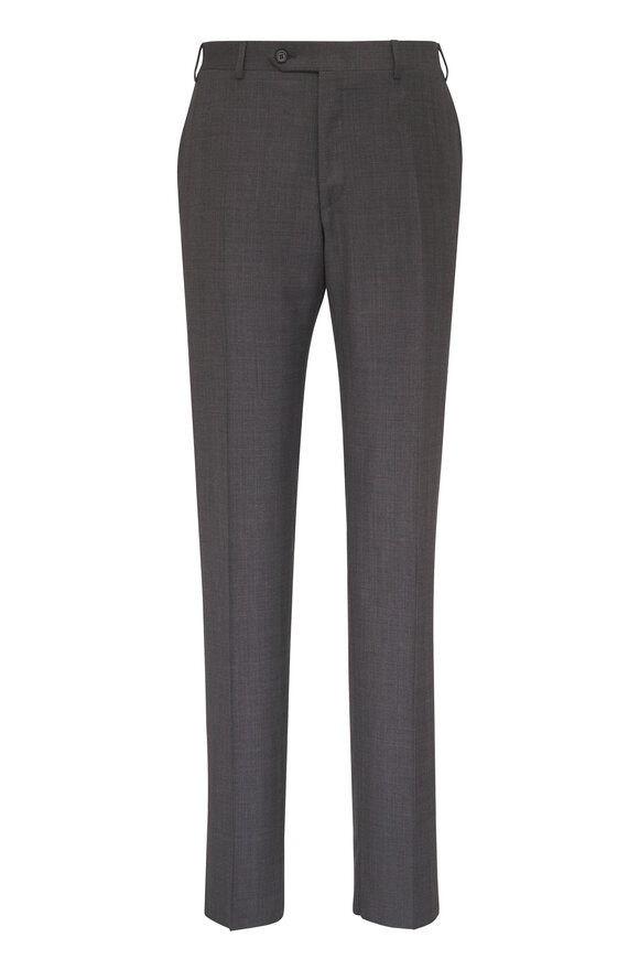 Canali Gray Subtle Plaid Wool Suit - view 4