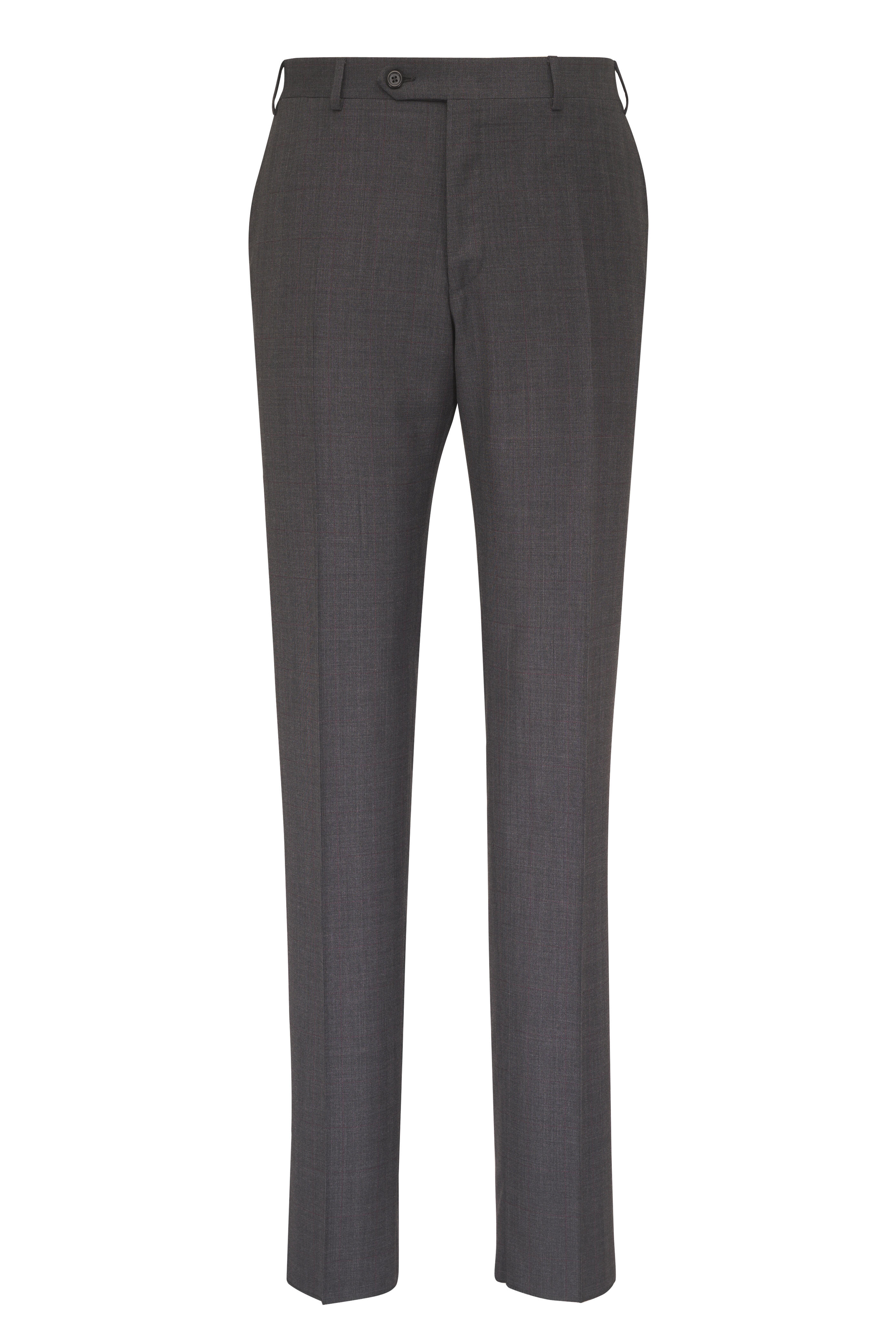 Canali - Gray Subtle Plaid Wool Suit
