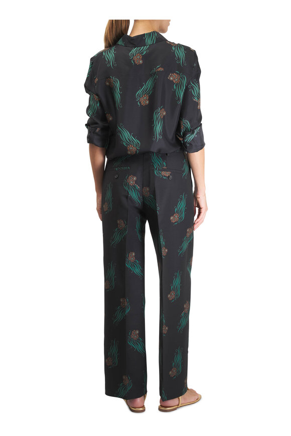 La DoubleJ Lumiera Black Silk Twill Boy Shirt - view 4