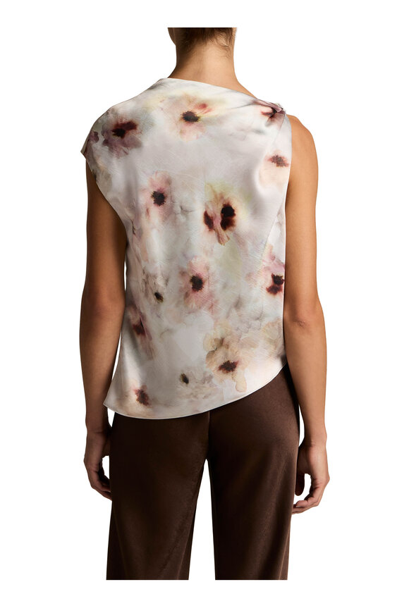 Vince Soft Peony Watercolor Floral Print Top - view 3