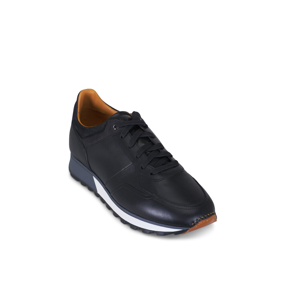 Arco Magnanni Shoes Sneakers Magnanni Arco Black Leather Sneaker