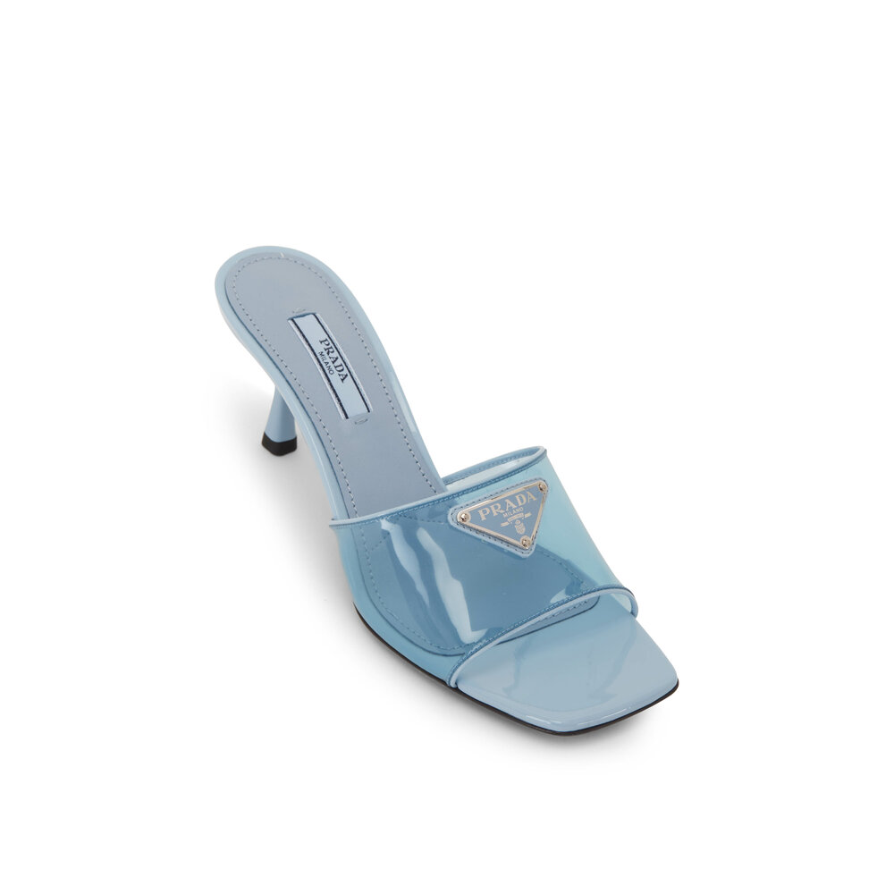 Prada Celeste PVC Slide 65mm Mitchell Stores