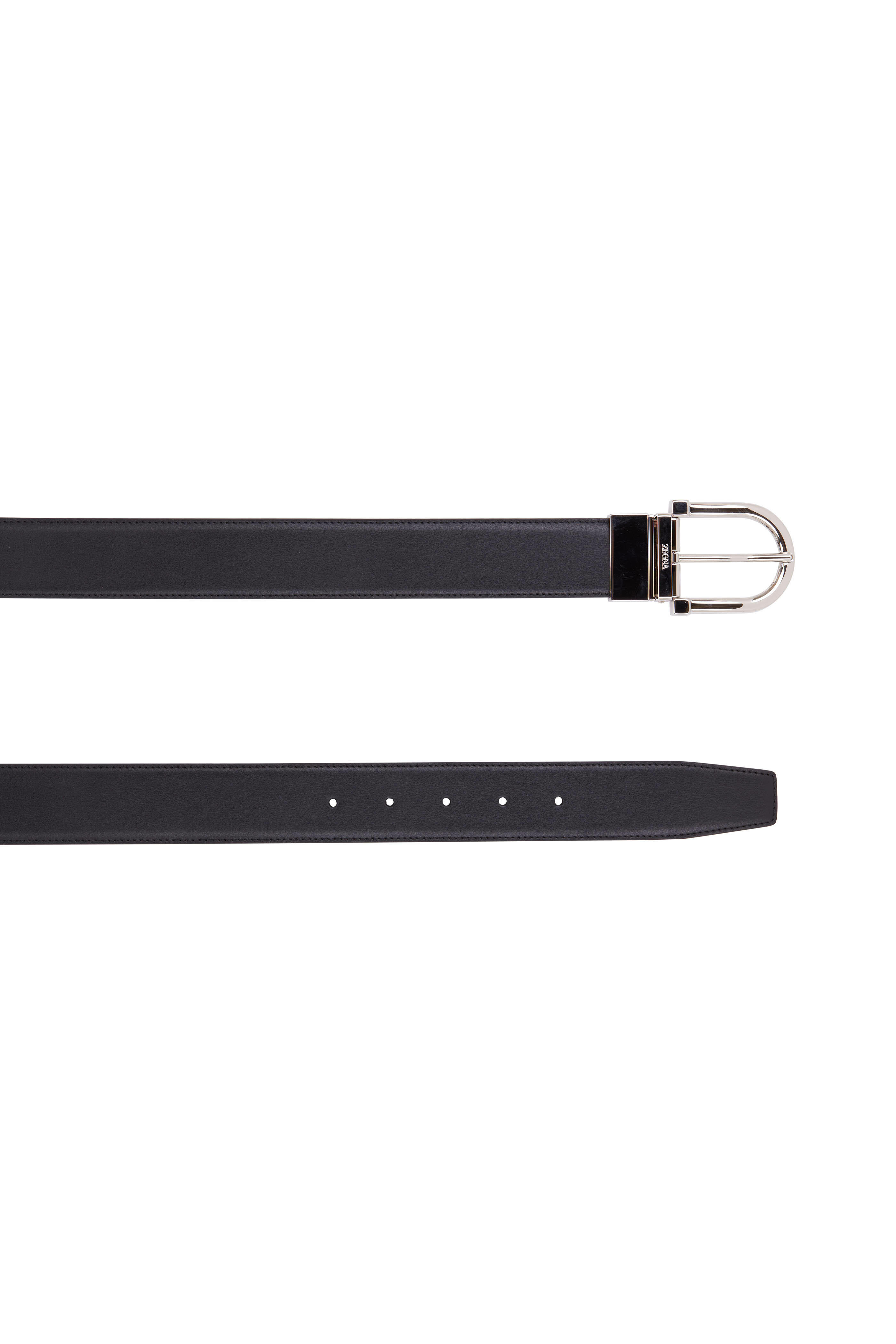 Zegna - Black & Brown Reversible Leather Belt | Mitchell Stores