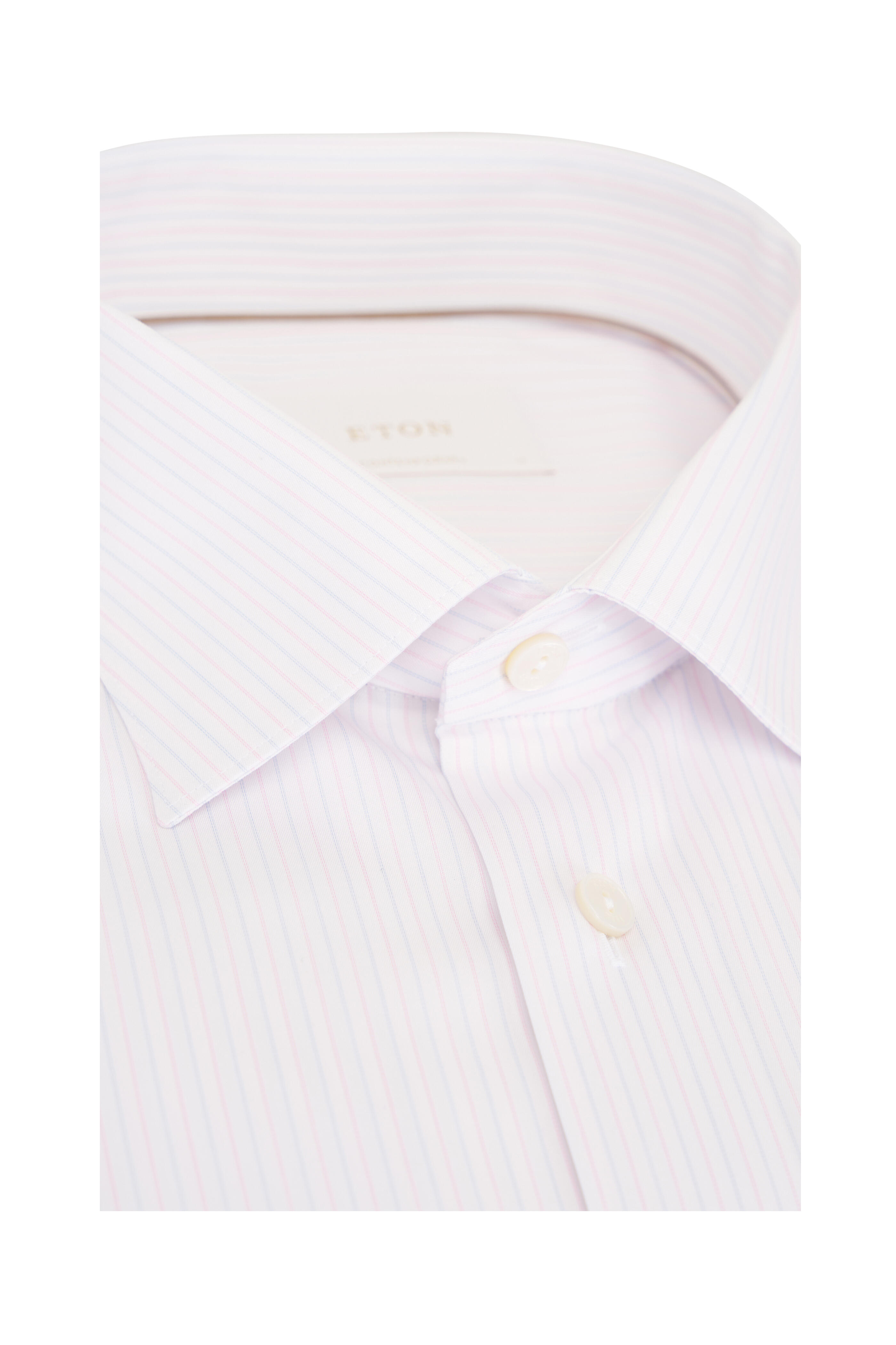 Eton - Pink & Blue Stripe Cotton Dress Shirt