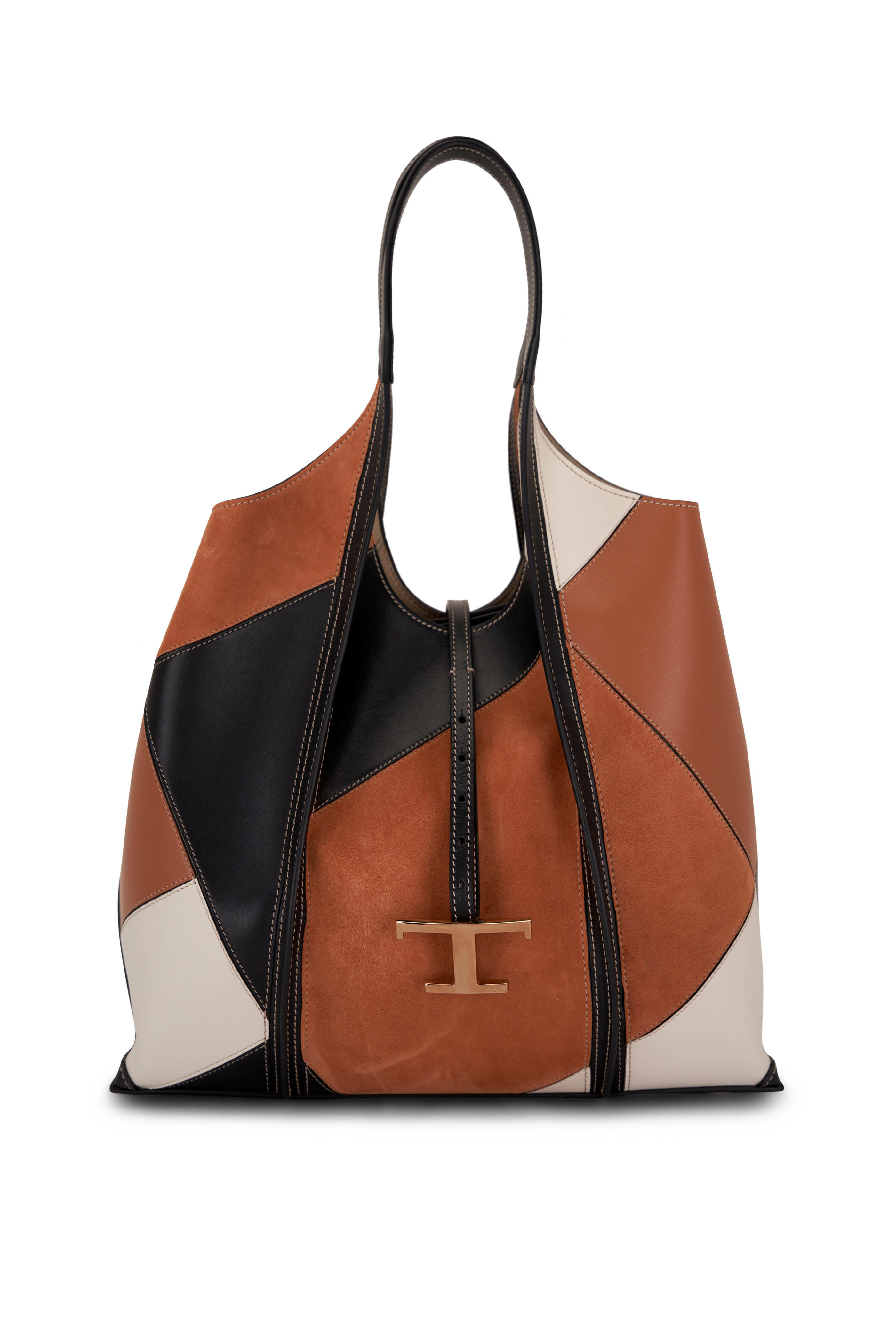 Tod's - Medium T Timeless Patchwork Leather Shopping Bag