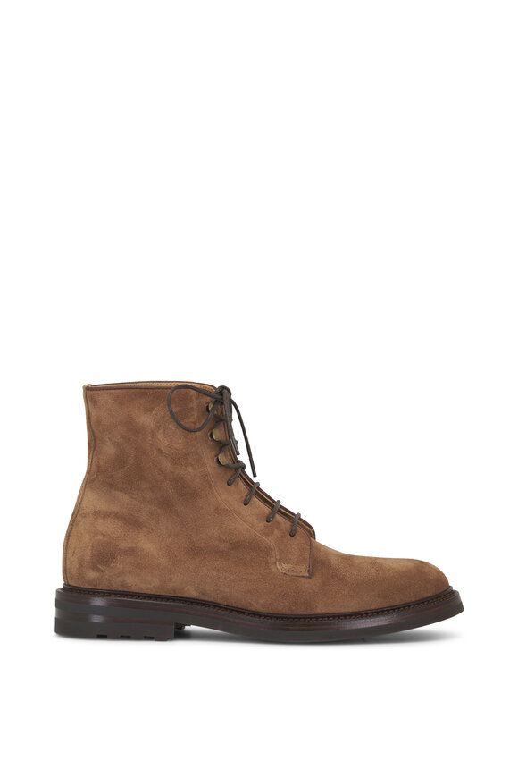 Brunello Cucinelli - Dark Brown Suede Ankle Lace-Up Boot