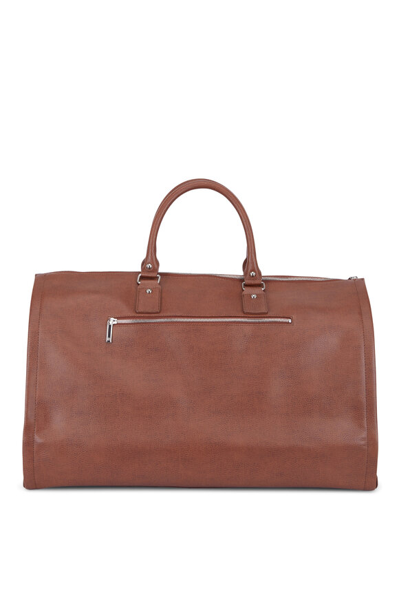 Hook + Albert Brown Leather Garment Weekender Bag