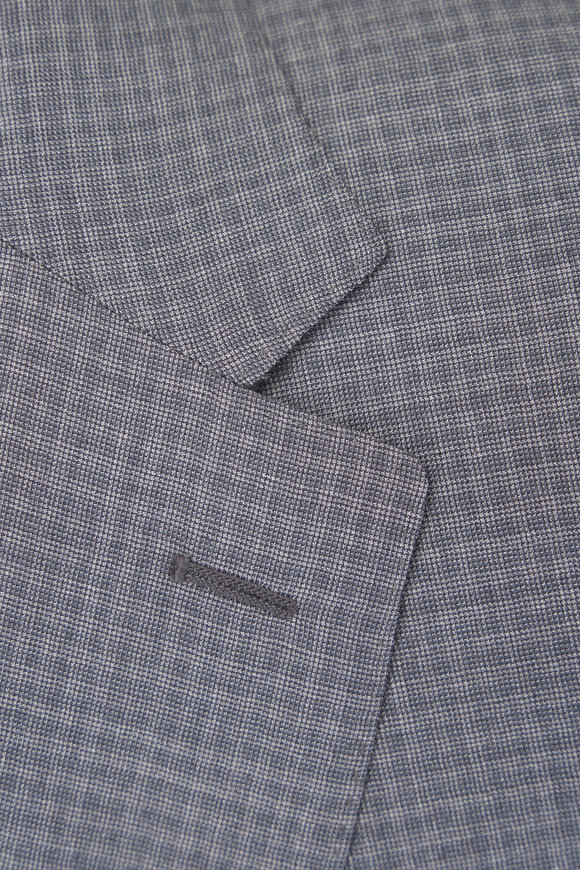 Canali Light Gray Summer Check Wool & Silk Suit - view 3