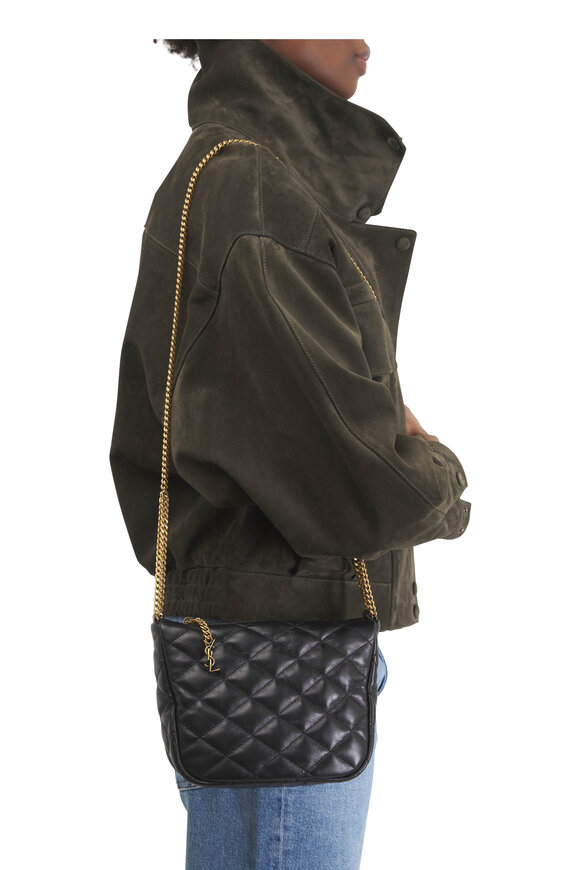 Saint Laurent Mini Cassandre Black Quilted Leather Hobo Bag - view 2