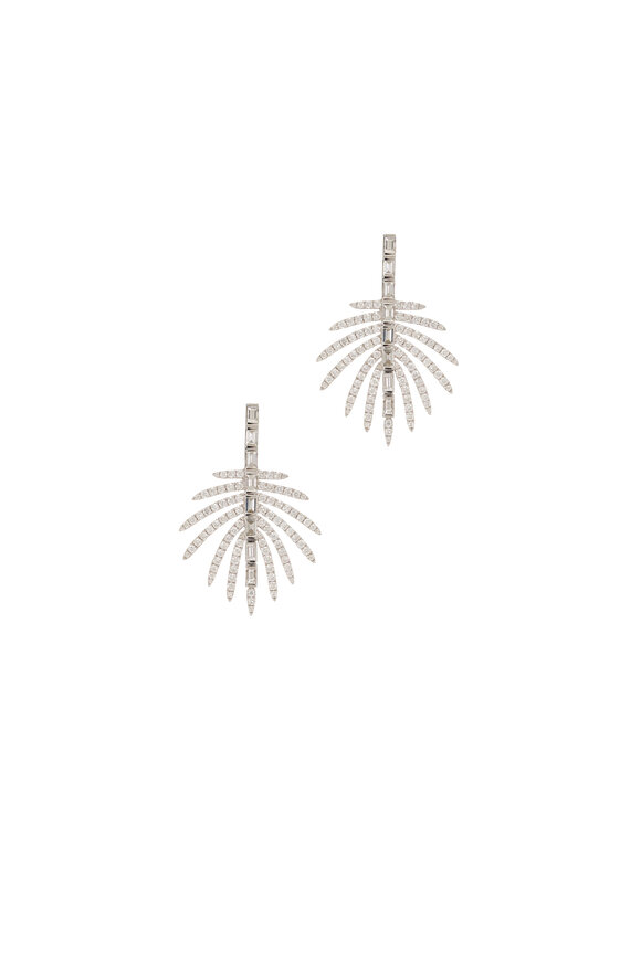 Graziela Gems 18k White Gold Palmeira Diamond Earring