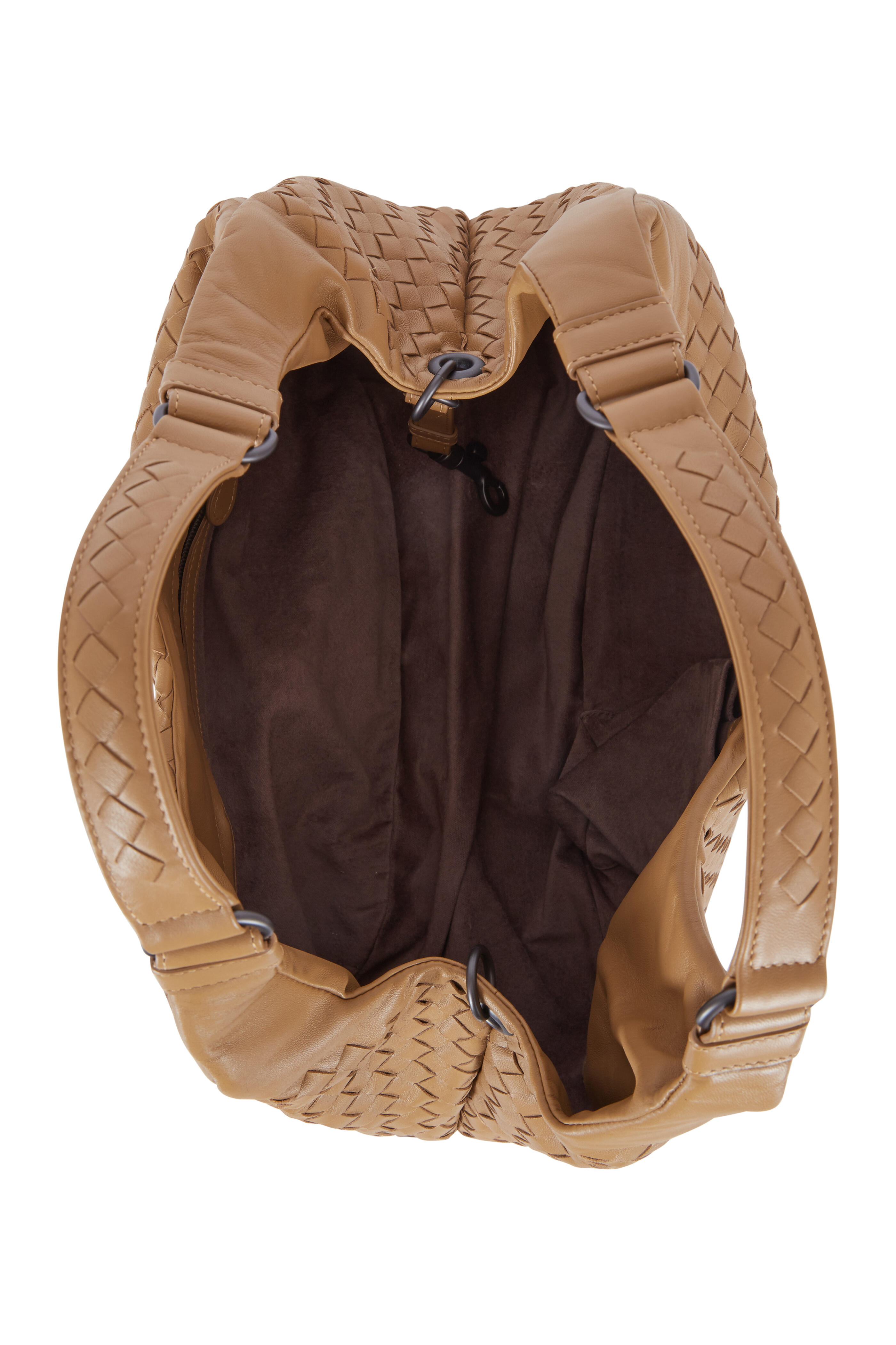 Bottega Veneta - Campana Camel Intrecciato Leather Small Hobo Bag