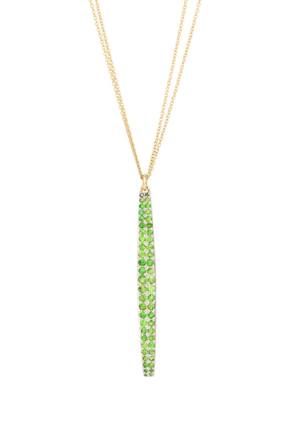 Renee Lewis 18k Yellow Gold Antique Garnet Bar Necklace - view 2