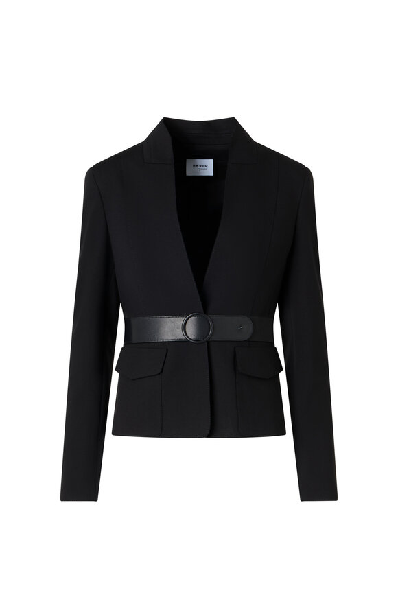 Akris Punto Signature Black Viscose Jersey Fitted Jacket - view 1
