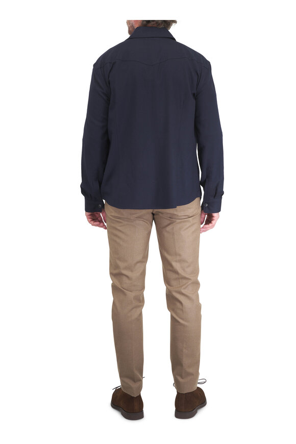 Marco Pescarolo Ribot Navy Wool Overshirt - view 3