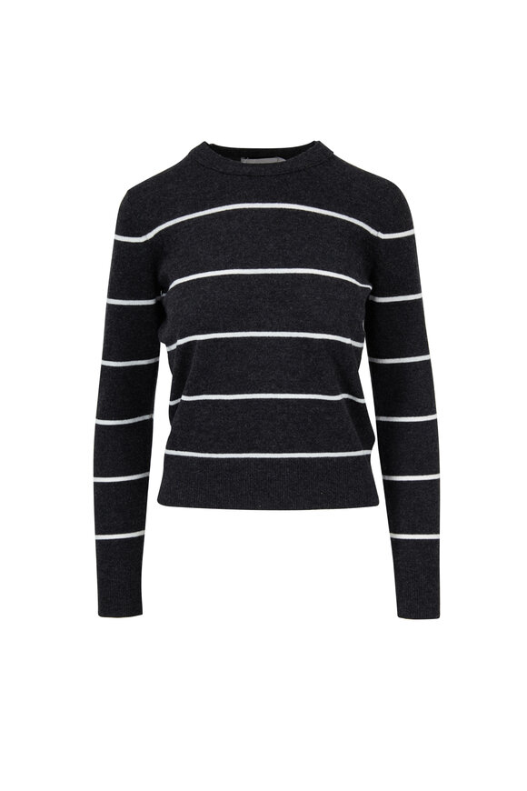 Vince - Heather Charcoal & Off-White Cashmere Sweater