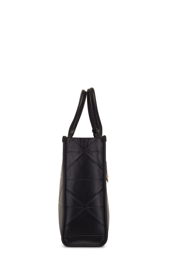 Prada - Black Triangle Quilted Soft Leather Medium Tote