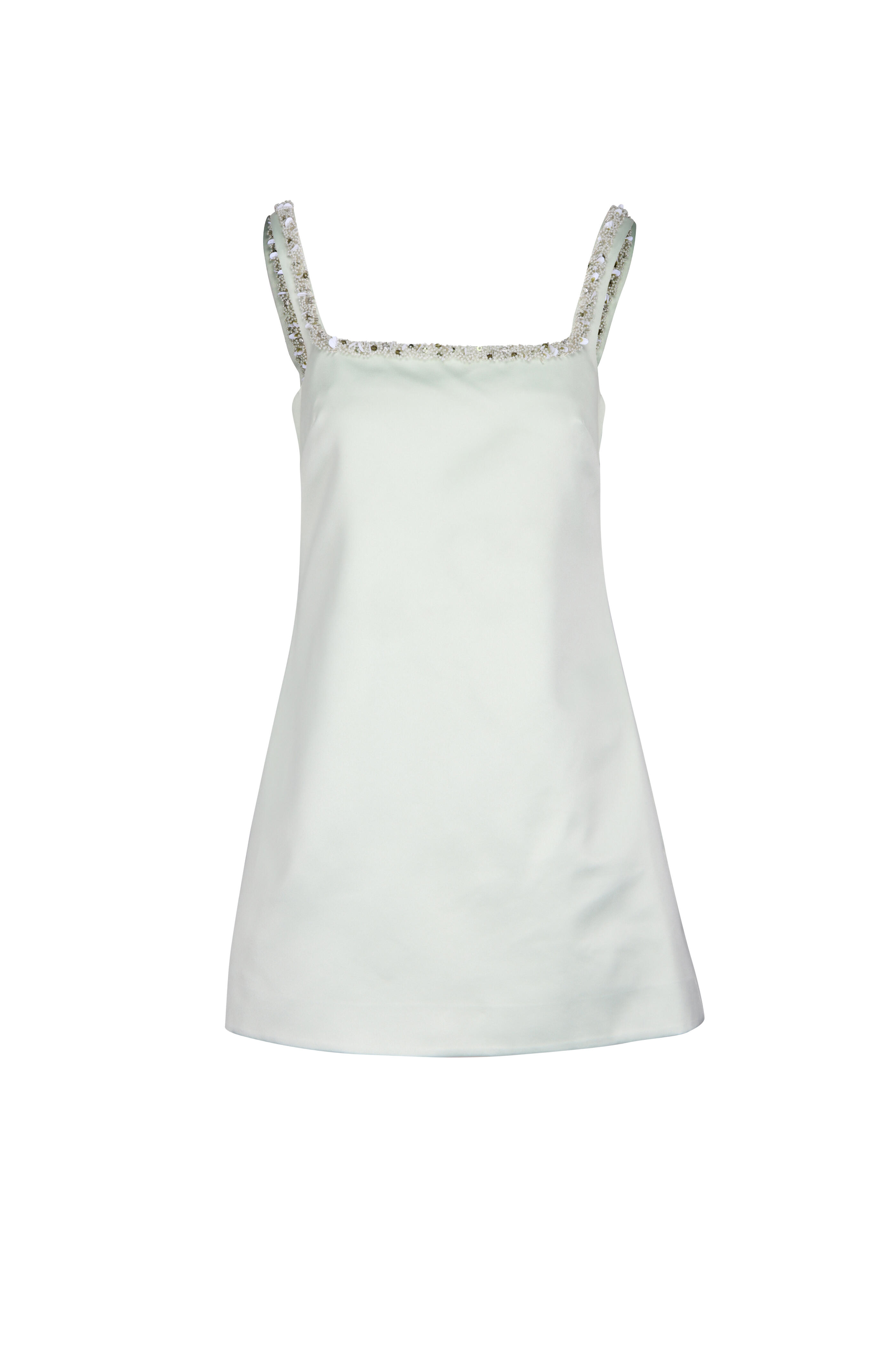 Tanya Taylor - Barton Embellished Light Seagrass Mini Dress