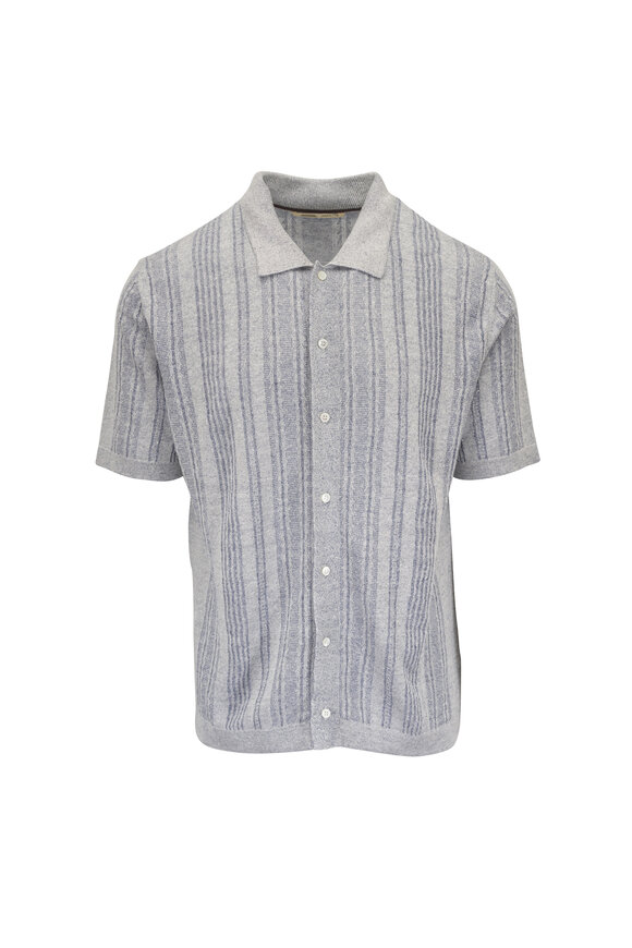 Zegna - Gray Cashmere & Silk Long Sleeve Polo | Mitchell Stores