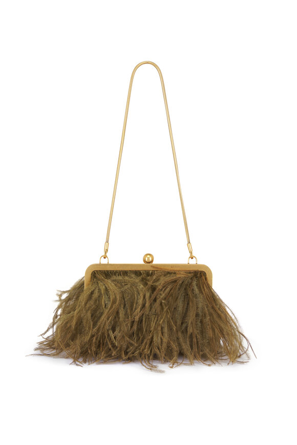 Khaite Lilith Olive Feather Chain Crossbody - view 1
