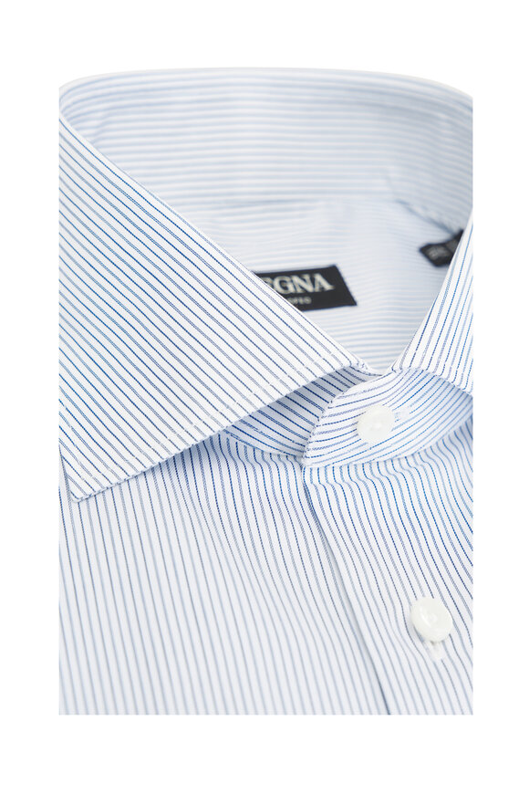 Zegna - Trofeo Navy Stripe Dress Shirt