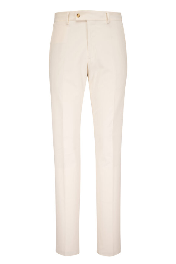 Maurizio Baldassari Cream Cotton Stretch Chino Pant - view 1