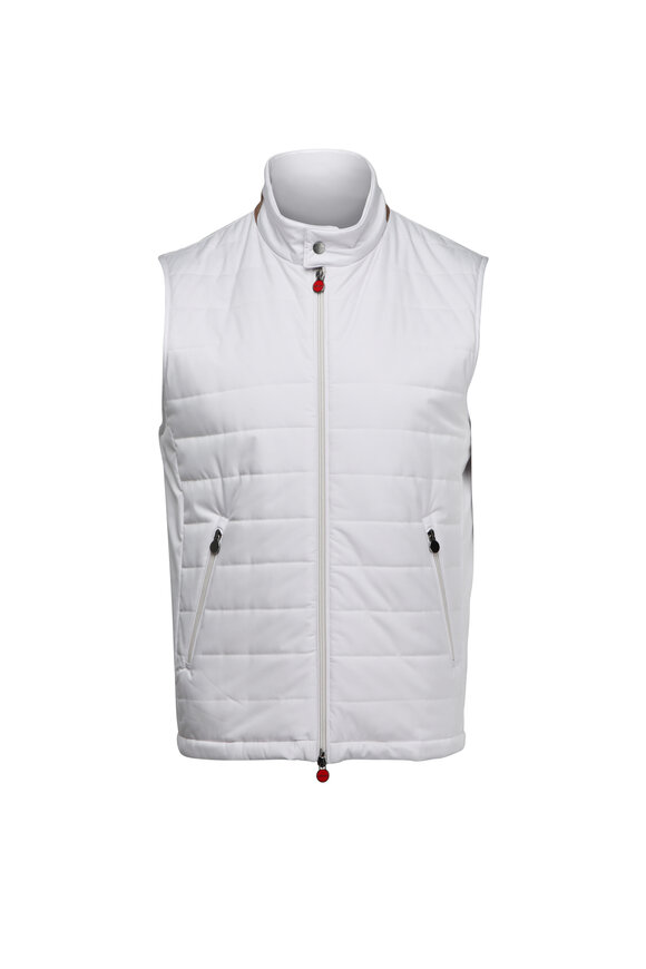 Zegna - Light Gray Leather & Nylon Reversible Jacket