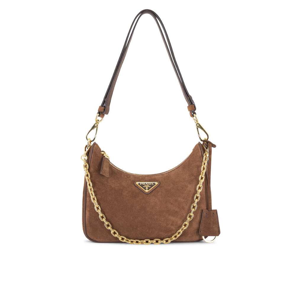 ショルダーバッグ・ポシェット PRADA MINI BUCKET BAG IN COCOA COLOR SUEDE Prada Mini bucket bag in cocoa color suede | TheDoubleF
