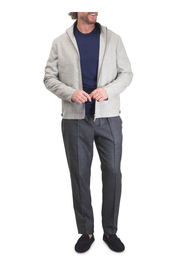 Colombo Gray Cashmere Bomber Jacket - view 2