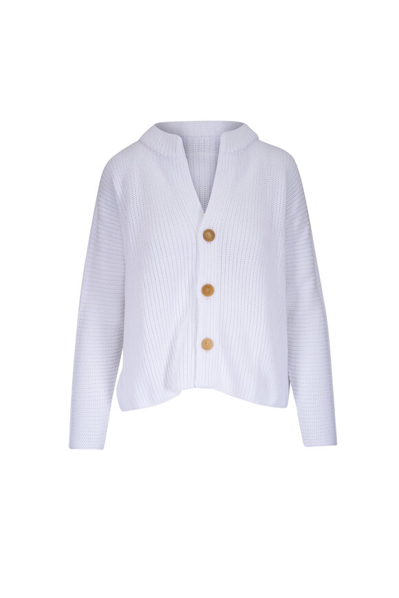 Frank & Eileen Montecito White Cotton Knit Cardigan