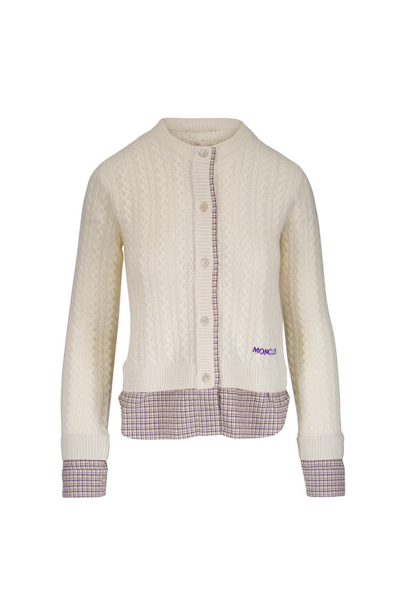 Moncler Cable Knit Wool & Cashmere Cardigan - view 1
