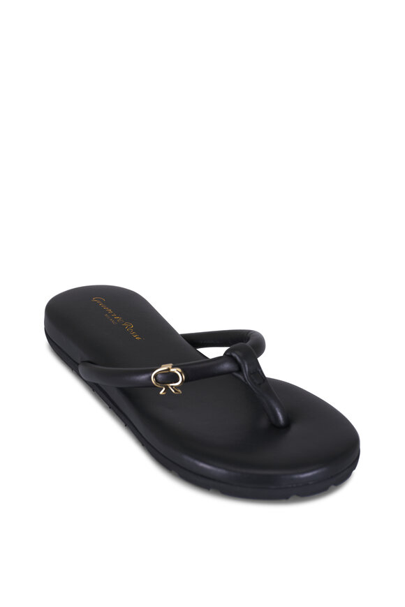 Gianvito Rossi - Fiji Black Leather Flip Flop