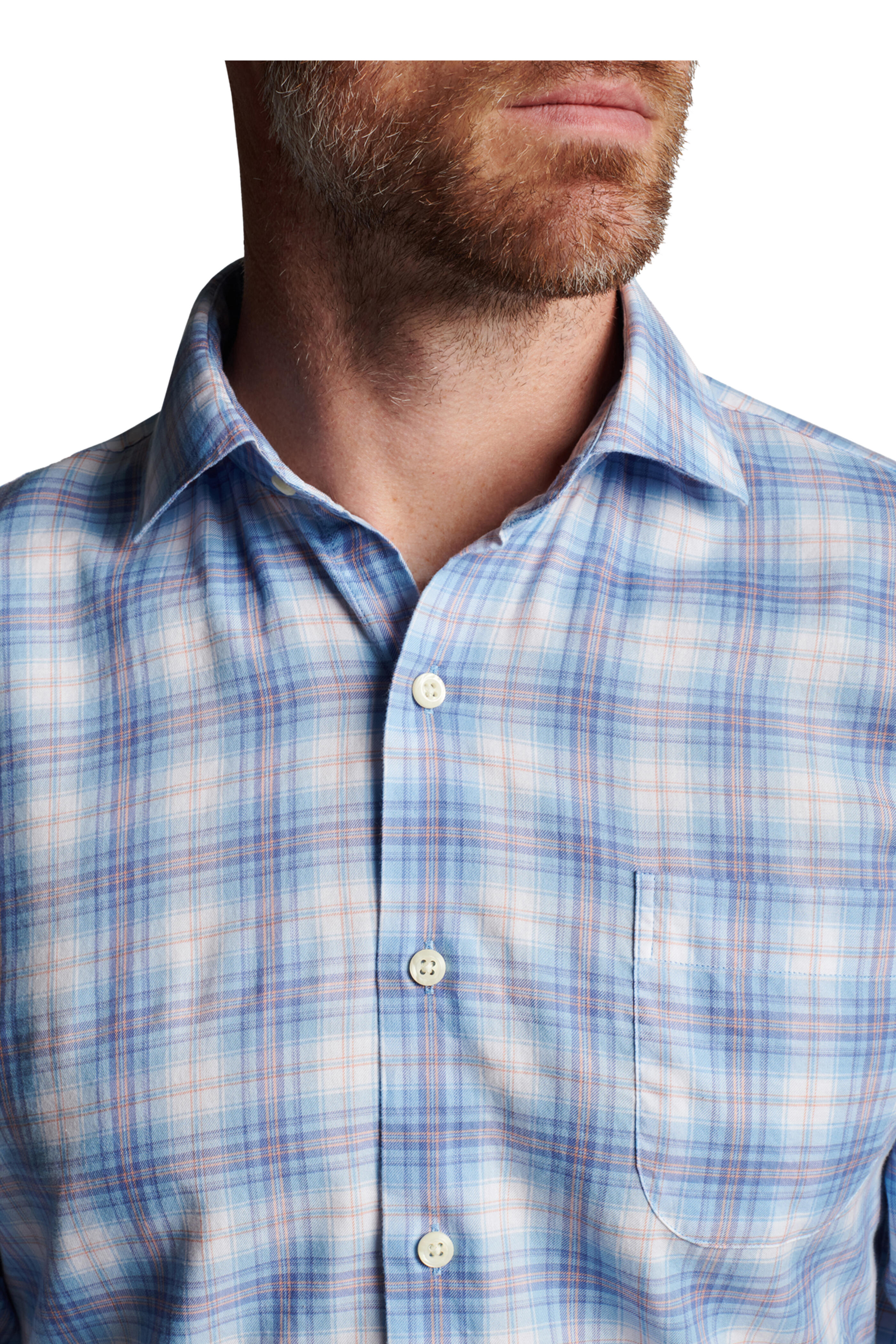 Peter Millar - Wester Summer Cottage Blue Cotton Sport Shirt